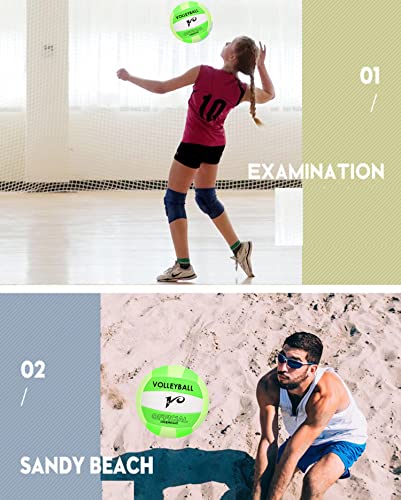 Premium Volleyball - Soft Touch Volley Ball Official Size 5 Outdoor Indoor Beach Gym Game Ball (Green) #TOP5