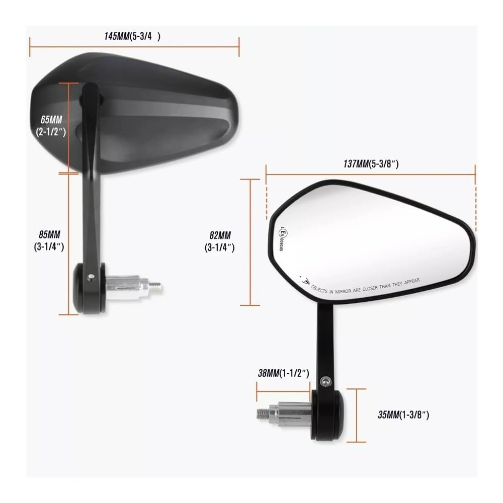 Espejo Retrovisor Lateral Para Manillar De Motocicleta, 7/8" Y 22 Mm, Para Ho&nda Para Suz&uki Para Kawa&saki Para Ya&maha Retrovisor moto