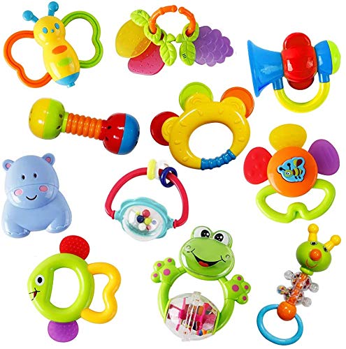 Wishtime Grap Baby Hand Development Rattle Toys For Newborn Infant With Giant Bottle Gift For 3 6 9 12 18Month-Pink #TOP1