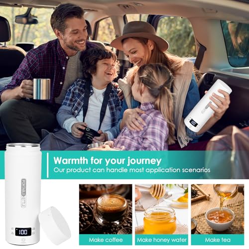 Hervidor eléctrico portátil para auto 16oz blanco miniatura 5