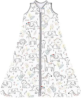 Chilsuessy Baby Sleeping Bag 2.5 tog Toddler sleeping bag 100% Cotton Nursery Bedding Kids Wearable Blanket Sleeping Sack for Infant Boys Girls suitable All Year Round, Forest animals, 130cm/4-6 Years