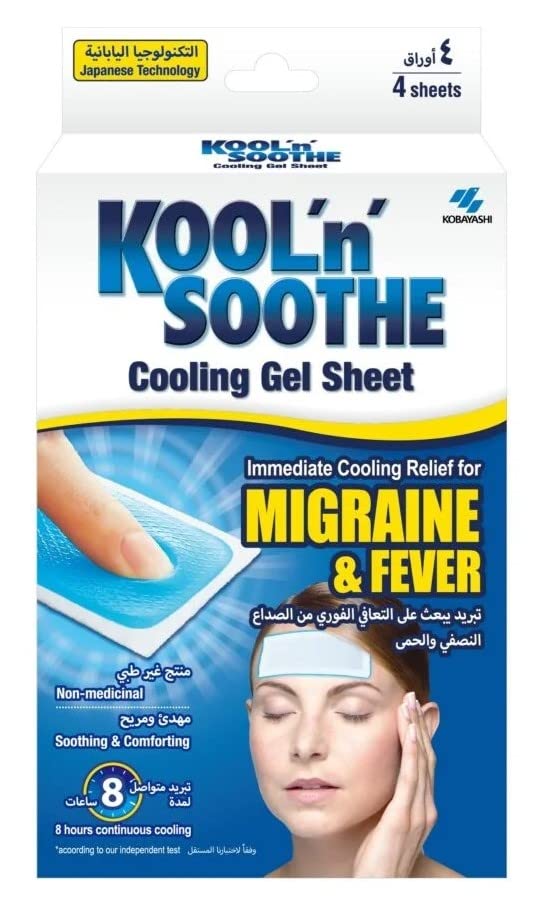 Kool n Soothe ' ' Cooli g Gel Sheet for Migrai e & Fever - 4 Sheets