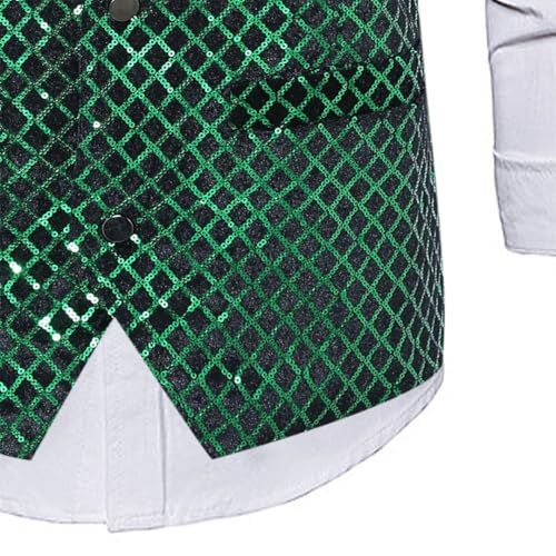 Men’S Sleeveless Vest Jacket Single Breasted V-Neck Slim Fit Chic Waistcoat For Wedding Stage Performance4