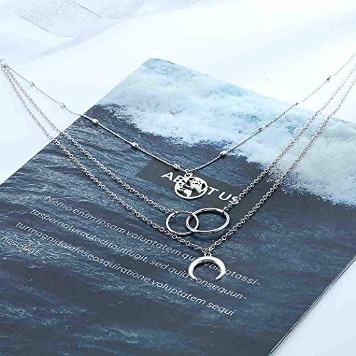 Edary Boho Moon Necklace Star Pendant Necklaces Jewlery for Women(Style 5-Gold)2