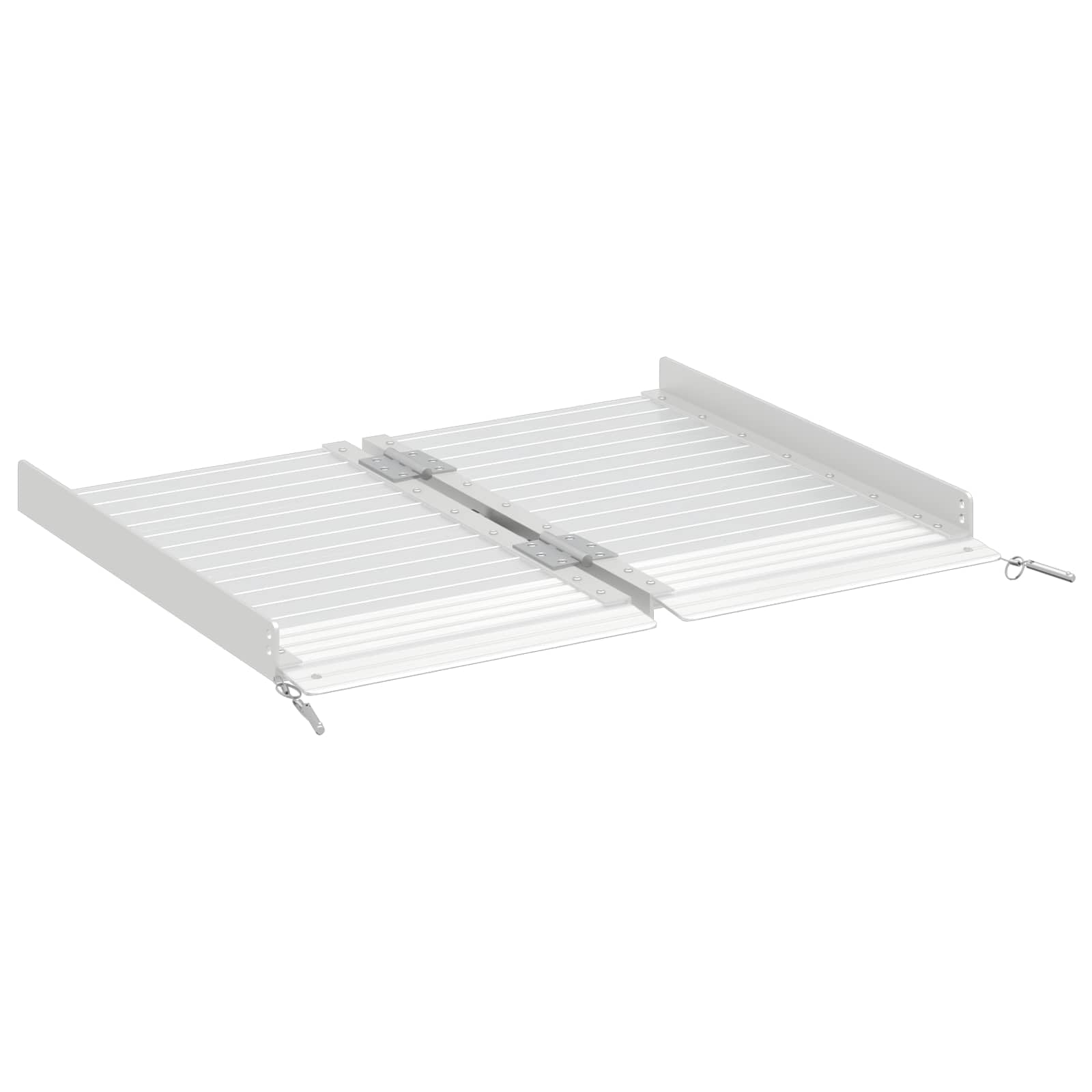 Rampa plegable para silla de ruedas de aluminio 62 x 73 x 5 cm, capacidad de carga de 270 kg, rampa de acceso para sillas de ruedas y ayudas de movilidad, color plateado