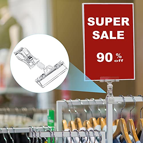image for CHENGU 20 Pieces Plastic Merchandise Sign Holder Clips Rotatable Clear
