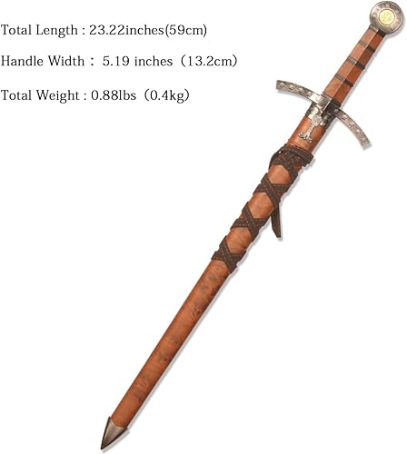 Miniatura 7 de Espada corta medieval, espada occidental de metal con funda, para decoración y colección de exhibiciones