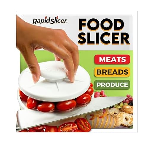 Rapid Slicer, Food Cutter, Slice Tomatoes, Grapes, Olives, Chicken, Shrimp, Strawberries, Salads. Non-Slip Gadget Holder for Slicing All Different Foods Easily