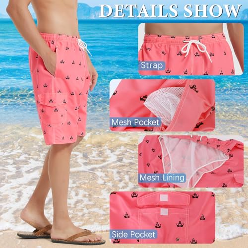 Image of Mens Swimming Trunks Swim Trunks Quick Dry Swim Shorts with Mesh Lining Funny Swimwear Bathing Suits