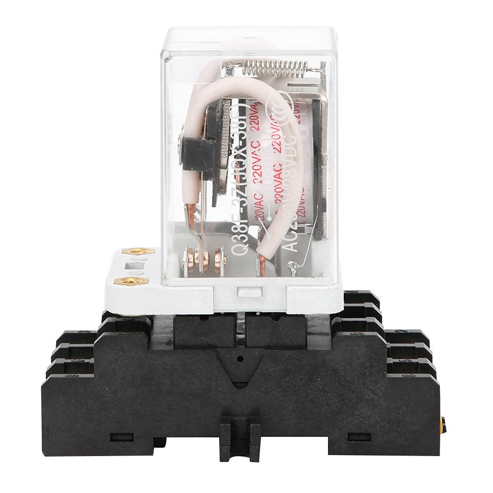 Relé JQX-38F 24V con base de 12V CC para control industrial 8