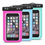 Waterproof Case, 3 Pack Ailkin Universal Clear Waterproof Pouch Dry Case Compatible with iPhone 7 7 Plus，Samsung Galaxy S8 S7 edge, HTC, LG,up to 6-Inch Diagonal, Credit Card Wallet Money Dry Bag