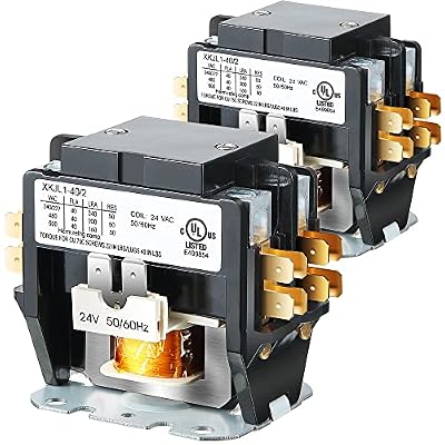 Dreyoo 2 Pack Carrier HVAC Motor Contactor, 24VAC 40 Amp Coil 2 Pole Replacement Relays Compatible with PC240A, Air Conditioner, Heat Pump, Refrigeration Systems (2 Pole 40A 24V)