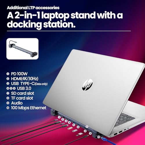 Image of HP 17.3 inch Touchscreen Laptop, 13th Gen Intel 12-Core Ultra 7 255U, Copilot AI&12 Tops NPU, WiFi 6& BT 5.4, 64GB RAM DDR5&2TB SSD, Long Battery Life, Win 11 Pro with 2 in 1 Dock and Laptop Stand