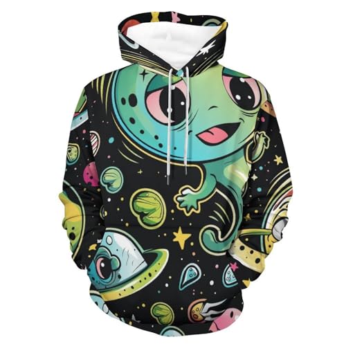 Sweat à capuche extraterrestre unisexe taille S imprimé étoiles colorées