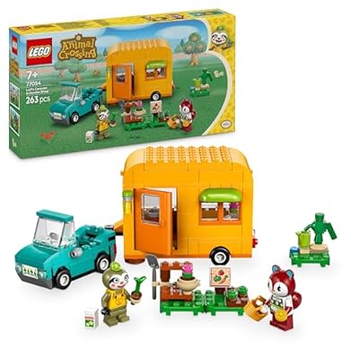 LEGO Animal Crossing Caravane et Stand de Jardinage de Racine - Jouet de Construction avec Voiture et Caravane - Cadeau pour Les Filles et Les garçons de 7 Ans et Plus 77054