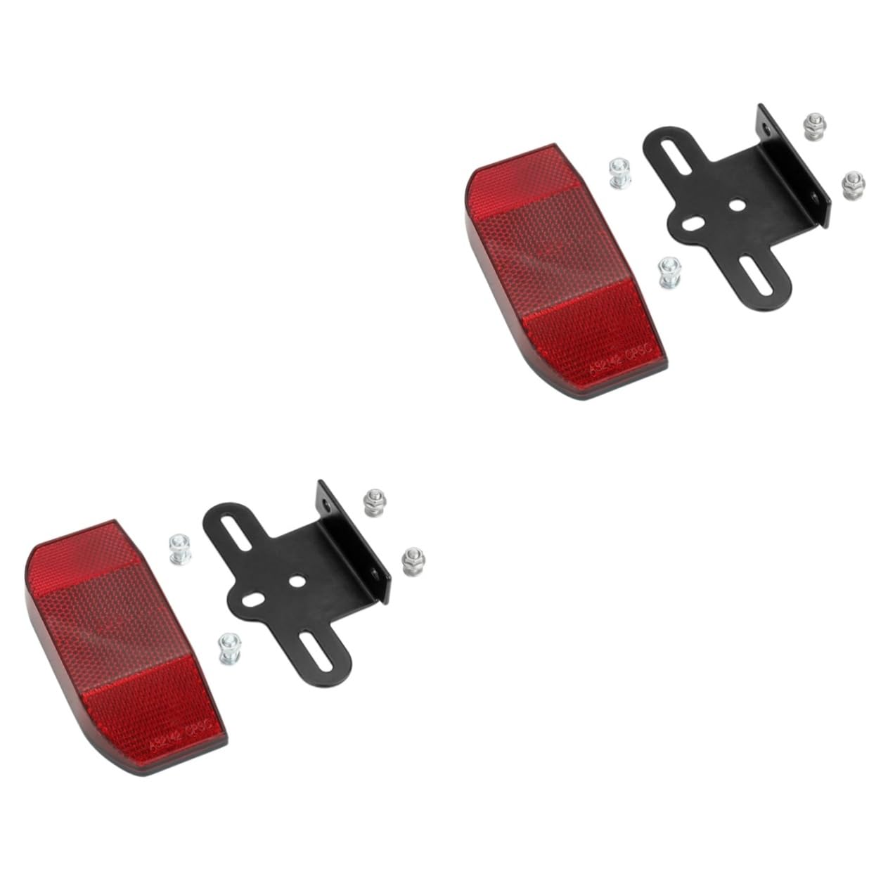 Mikikit 2 Sets Bike Rear Reflector Red Bike Light Set High Visibility Reflective