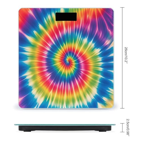 Báscula digital inteligente Tie Dye Rainbow para baño miniatura 2