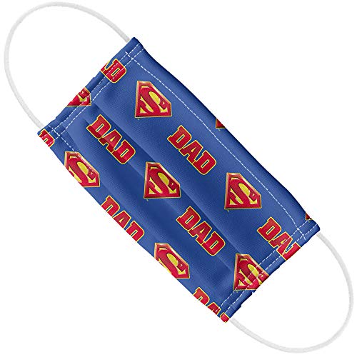 Popfunk Superman Super Dad Shield Logo Pattern 1-Ply Reusable Face Mask Covering with Adjustable Nose Wire, Unisex
