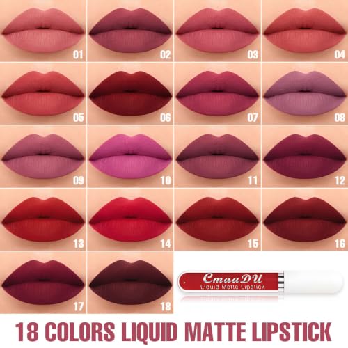 Image of evpct 1Pcs Brick Red Liquid Matte Lipstick Lipgloss Set for Women, labiales mate 24 horas originales matte larga duracion 24 Hour Lipstick Lip Stains Long Lasting Waterproof 24, 15#