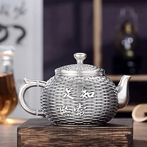 Gohq Sterling Silver Tea Set, China Traditional Retro Tea Set With 3 Teacups For Adults, Mini Silver Teapot And Tea Cup #TOP4