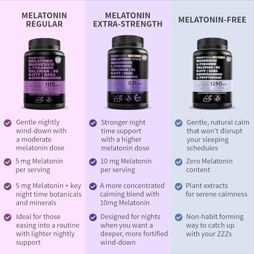 image for MEDCHOICE 12-in-1 Melatonin Sleep Capsules - Natural Sleep Aids for Ad