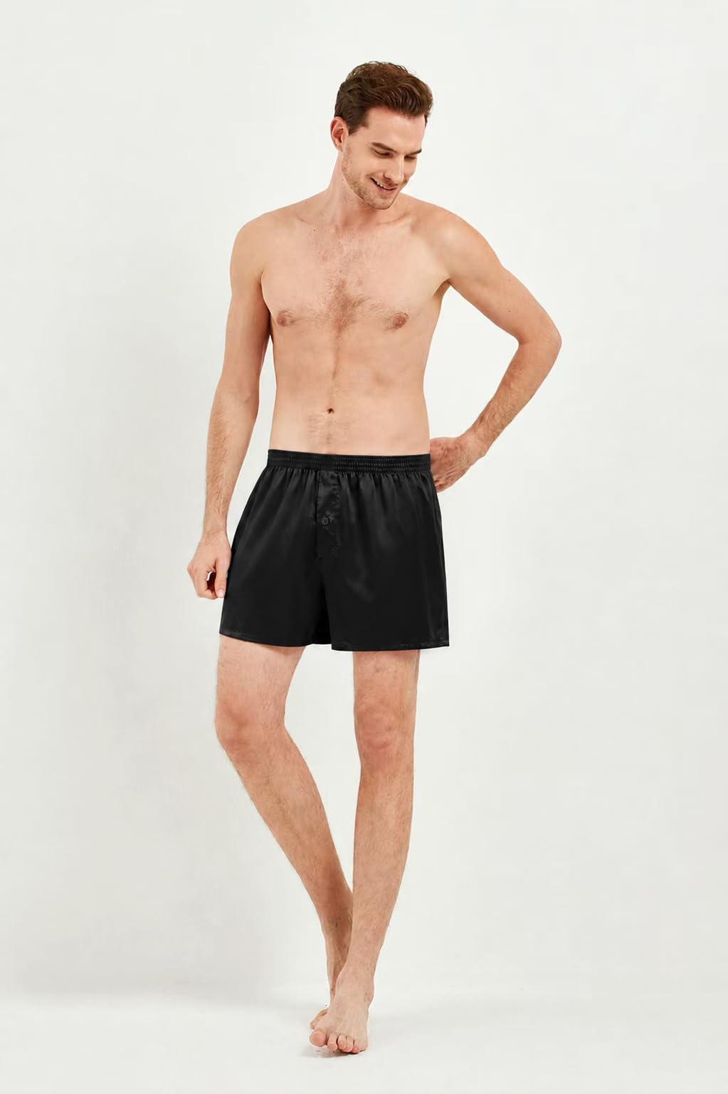 JupiterSecret Herren Satin Boxershorts Pack Unterwäsche, Silk Feeling Schlafshorts mit elastischem Bund