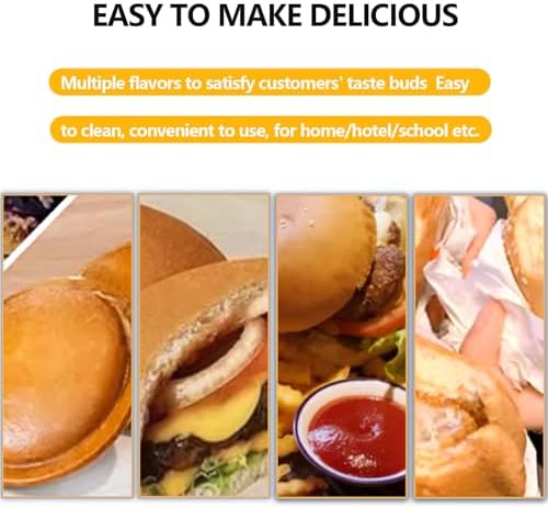 Non-Stick Double Head Waffle Press Machine, Stainless Steel Commercial Ice Cream Burger Maker with Independent Temperature Control for Home & Commercial Use