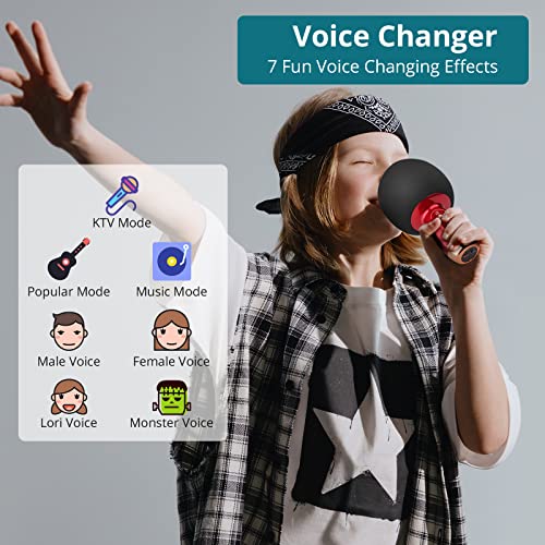 Eklevor Wireless Bluetooth Karaoke Microphone,Variable Sound 4-In-1 Portable Handheld Microphone For Girls Kids Adults, Karaoke Speaker Machine, Support Android/Ios/Pc For Home Ktv, Party, Singing #TOP1