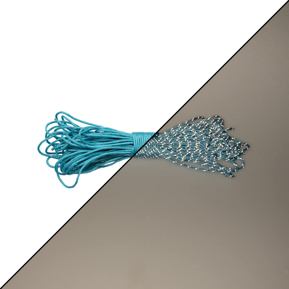 Paracord Planet – Fluorescent 1.75mm Reflective Guyline 95 Paracord Tent Rope Camping Parachute Cord – Neon Turquoise – 65ft — image 1