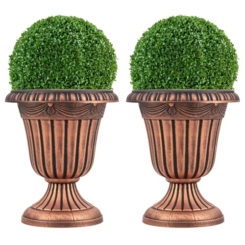 Giantex 18" Tall Vintage Planters Set of 2, Urn Plastic