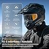 Fodsports FX-S Interfono Moto Coppia, Auricolare Casco Bluetooth 5.4 per 2 Piloti, Sistema di Comunicazione 1000m, Tripla Riduzione Rumore, Stereo HiFi, Vivavoce Musica e Chiamate, Impermeabile IP67