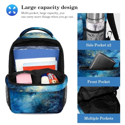 Ensemble sac à dos galaxie bleue et trousse pour le collège