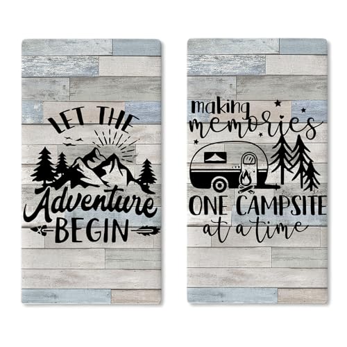 Croar Camper RV Kitchen Dish Towels Set of 2, Making Memories One