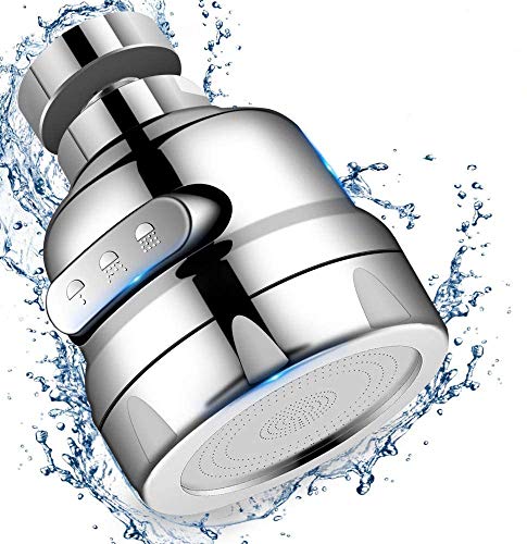 Accesorio rociador de grifo, aireador giratorio de ahorro de agua, reemplazo de cabezal de grifo de cocina, extensor de grifo ajustable de 3 modos para cocina, grifo de baño, chapado en cromo