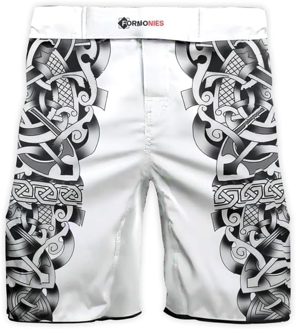 Viking MMA Shorts Mens Fight Shorts for BJJ No-Gi Jiu Jitsu Training Wear with Drawstring Inside 4-Way Stretch