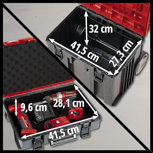Miniatura 9 de Original Einhell Set De Maletín Del Sistema E-Case Tower Máx. 120 Kg, Compuesto De 3 Maletines Incl. Accesorios, Conservación Y Transporte De Accesorios Y Herramientas, Apilable, Unible