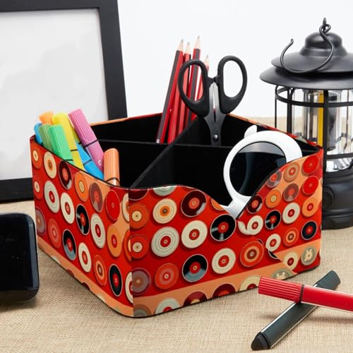 Porte-stylo rectangulaire rouge et organiseur de bureau papeterie - 8