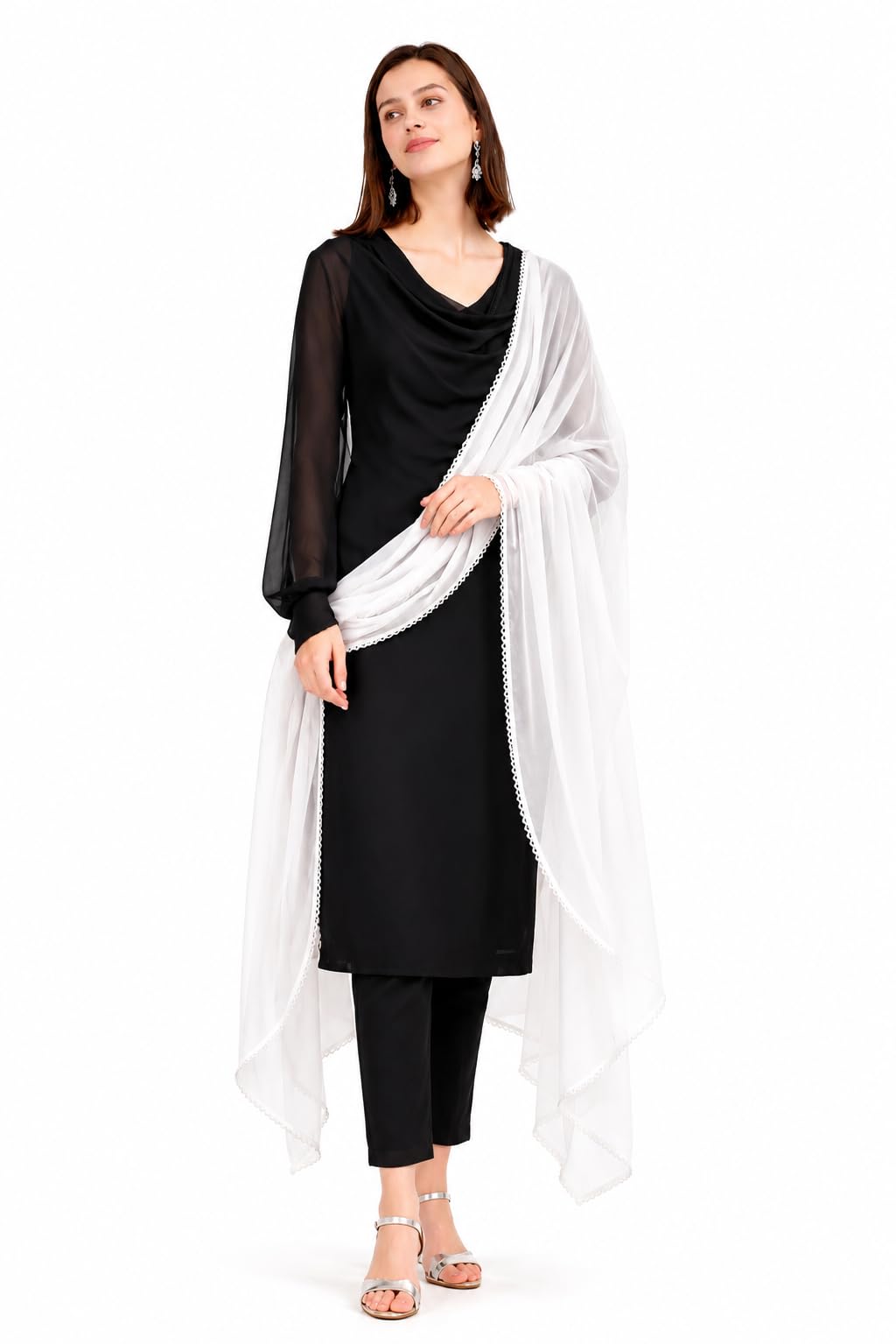 JF SOUK Women’s Chiffon Solid Dupatta | Lightweight Plain Dupatta for Girls & Women | Versatile Ethnic Wear Stole/Scarf (2.25 Meters)-picture-19