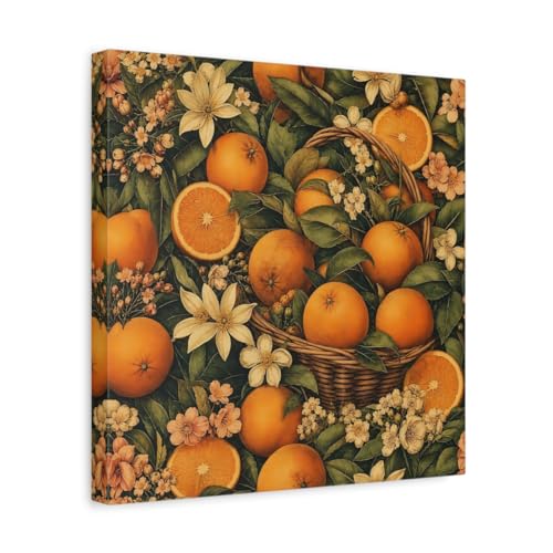 Toile orange et verte Nature Oranges, impression d'art sur châssis de 3 cm