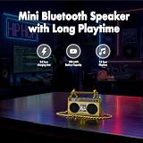 50th Anniversary of Hip Hop Mini haut-parleur portable sans fil Bluetooth rétro portable Boombox, collier de 68,6 cm, radio FM, boutons intégrés, double micro haut-parleurs 6 W, batterie longue durée - 6
