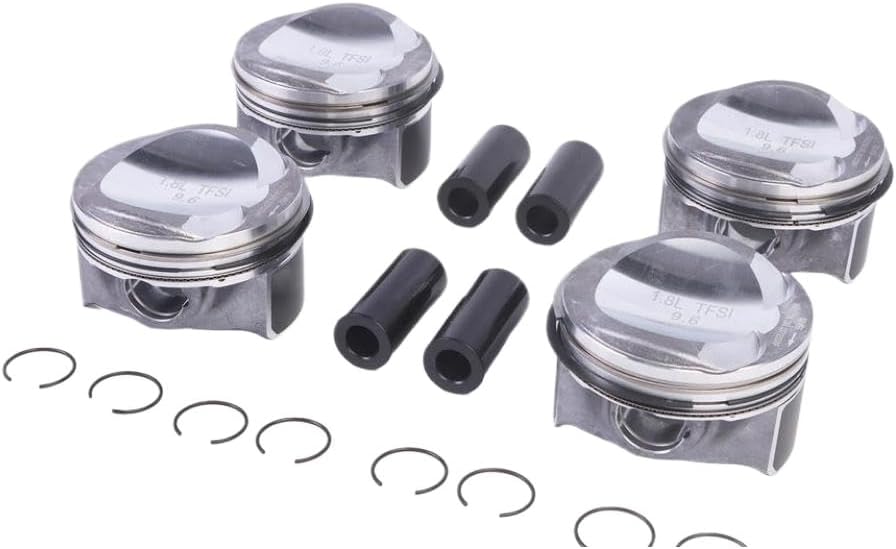 4-Piece 1.8T 23mm Piston Ring Kit with +0.5mm Oversize for Compatible A3 A4 A5 TT CC Engines – Replaces 06J198151E 06H107065DL N91176601