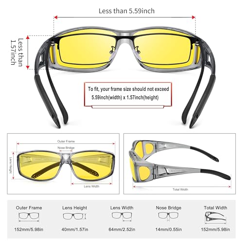 Image of URUMQI Polarized Sunglasses Fit Over Glasses for Men Women, Wraparound Sun Glasses UV400 Protection for Driving Fishing