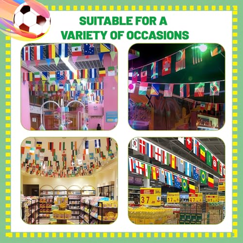 Miniatura 7 de Yejahy 2 Paquetes De 32 Banderines De Países Para El Mundial 2026, Decoración Del Campeonato Del Mundo, 20 M, Guirnalda Decorativa De Fútbol, Guirnalda Decorativa De Fútbol, Impresión Por Ambos Lados