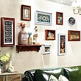 ztpato Cadre Photo, Pêle-mêle Mural, Cadre Photo Mural en Bois Massif, Affichage Haute définition, étagère Murale créative, Photo Murale Vintage