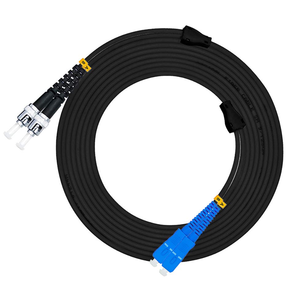 Jeirdus 10M SC to ST Outdoor Armored Duplex 9/125 SMF Fiber Optic Cable Jumper Optical Patch Cord Singlemode 10Meters 33ft SC-ST