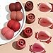 Rayberro 4 Pack Matte Ink Lip Glaze Lipstick Set, Pinecone Shape Lipstick Set, Long Lasting Wear Non-Stick Cup Waterproof Lipsticks Lip Balm