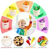 SEMKOTREE Akcesoria do sklepu, drewniane, artykuły do zabawy, kuchenne dla dzieci, banknoty i monety, zabawka w rolce dla chłopców