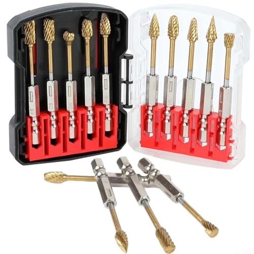 Set de 10 fresas de carburo con vástago 1/4 pulg miniatura 3