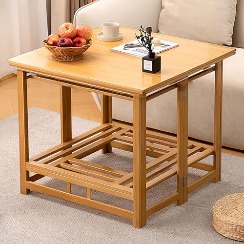 LIUJHGH Tavolo kotatsu Pieghevole con Riscaldamento, tavolino da caffè e tè per Tutte Le Stagioni per casa o Appartamento(Wood,70cm/27.5in)