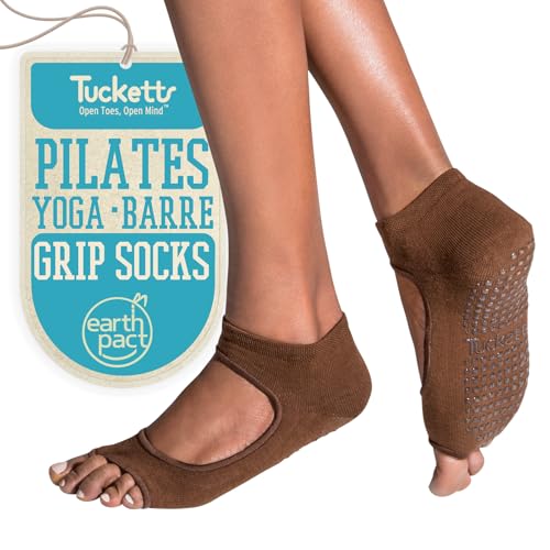 Image of Tucketts Allegro Toeless Pilates Socks with Grips for Women, Non-Slip Open-Toe Grip Socks for Yoga, Barre, Dance, Reformer